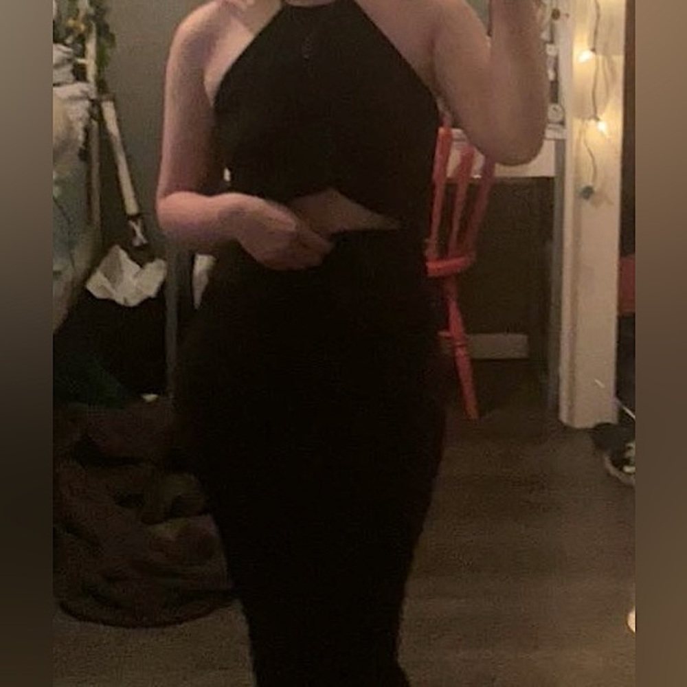 Black, form fitting elegant dress